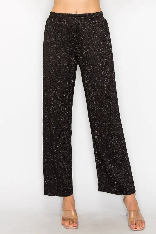 Kris Sparkling Stretch Knit Pant In Black