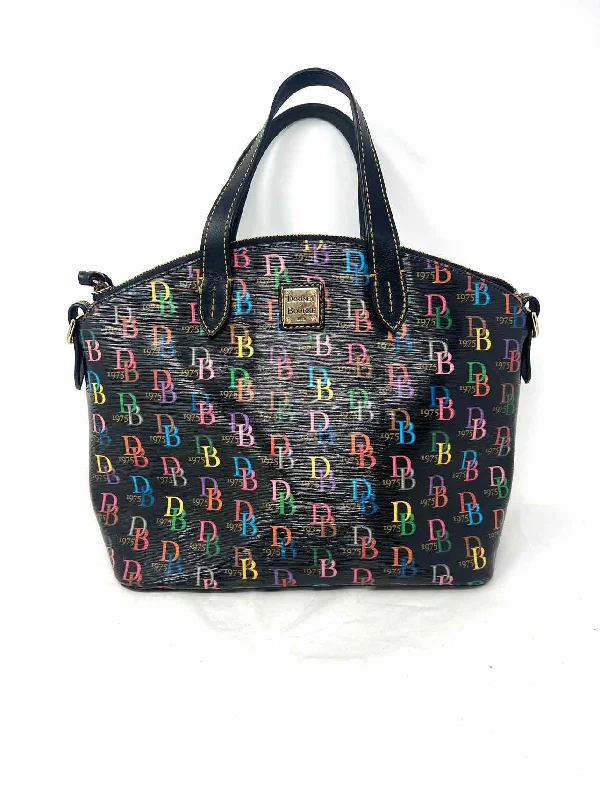 Dooney & Bourke Black/Multi Signature Patent Leather AS IS Designer Purse