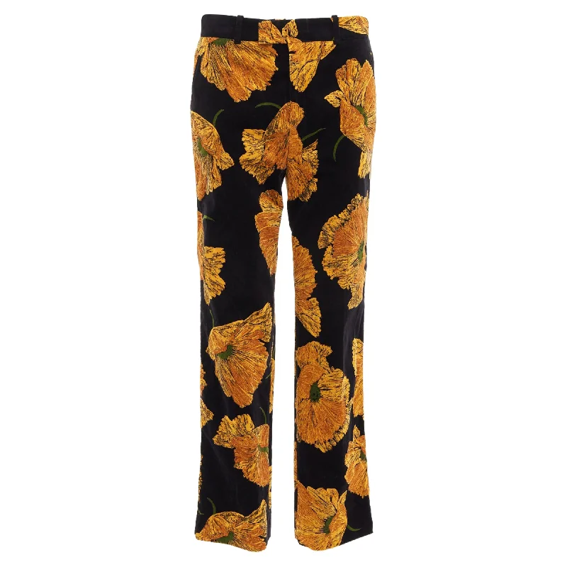 Gucci alessandro michele floral velvet straight pants