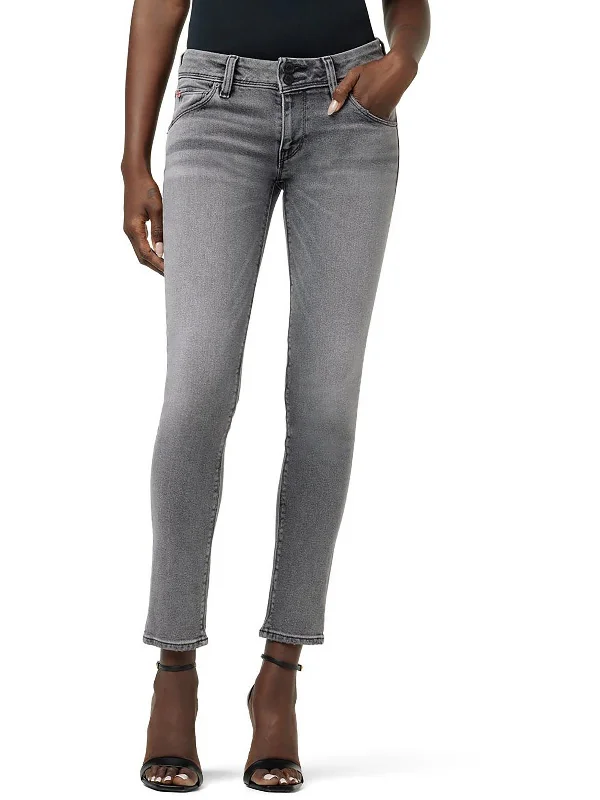 Collin Womens Mid-Rise Stretch Skinny Jeans