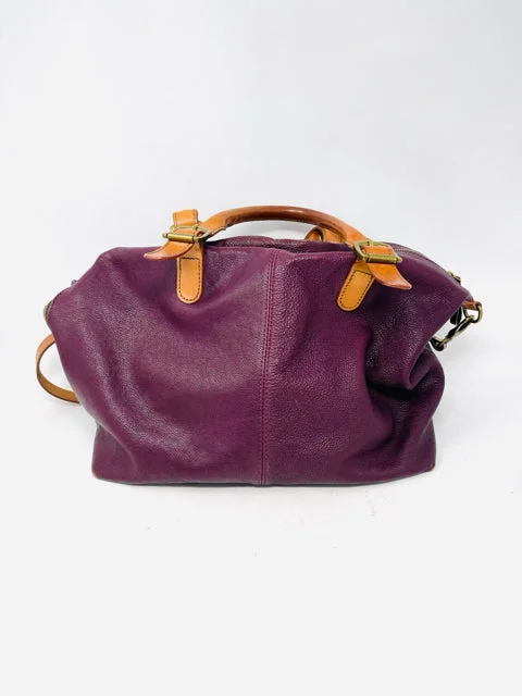 Mark & Graham maroon/brown Pebbled Leather Designer Satchel