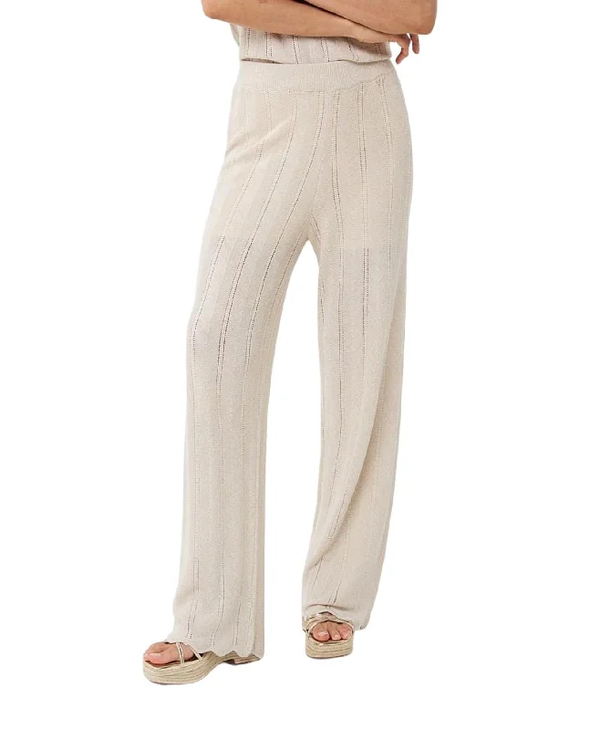 Knit Trousers In Natural