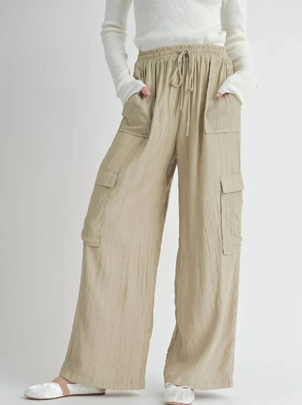 Clementine Crush Cargo Pants In Taupe