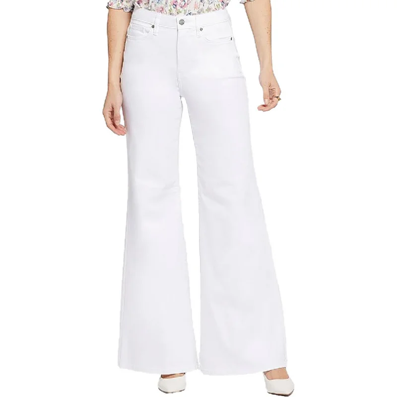 Womens Light Wash Palazzo Flared Pants