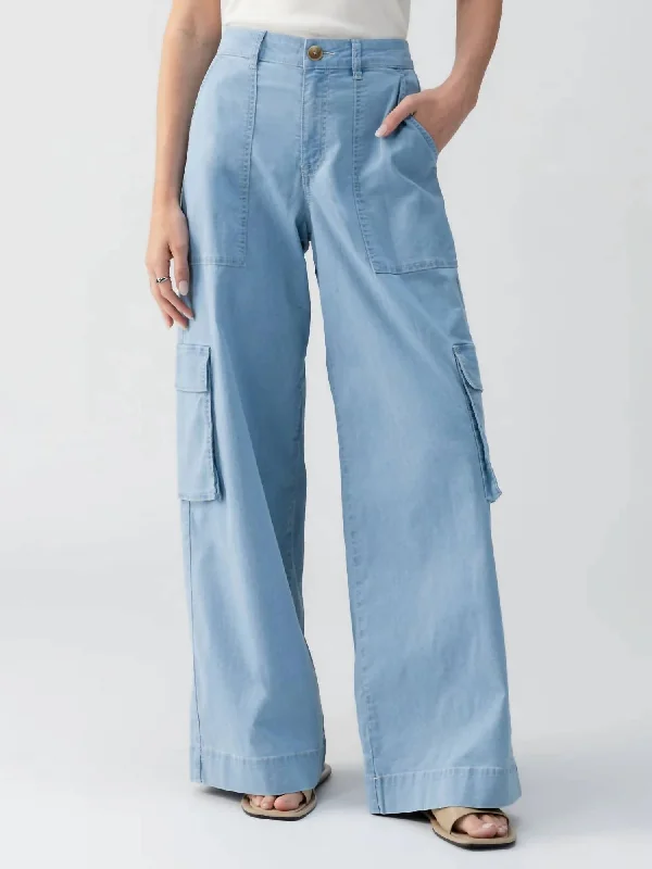 Sunset Denim Pants In Pale Blue