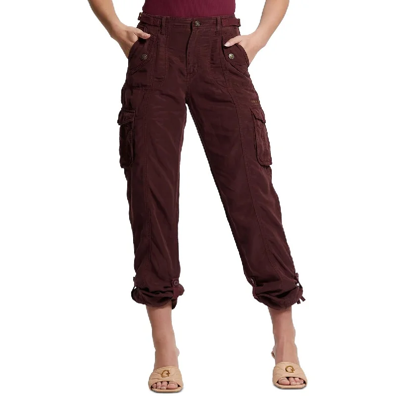 Nessi Cargo Womens Pocket Solid Cargo Pants