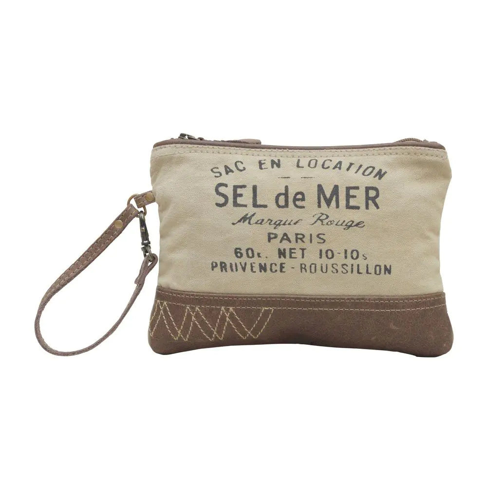 Tan Sel de Mer Wristlet Pouch