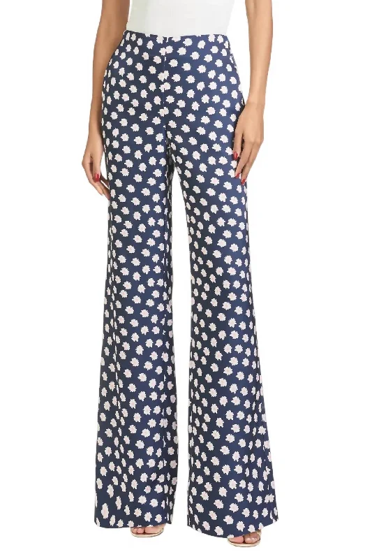 Lana Pant In Blue/pink Ikat Floral