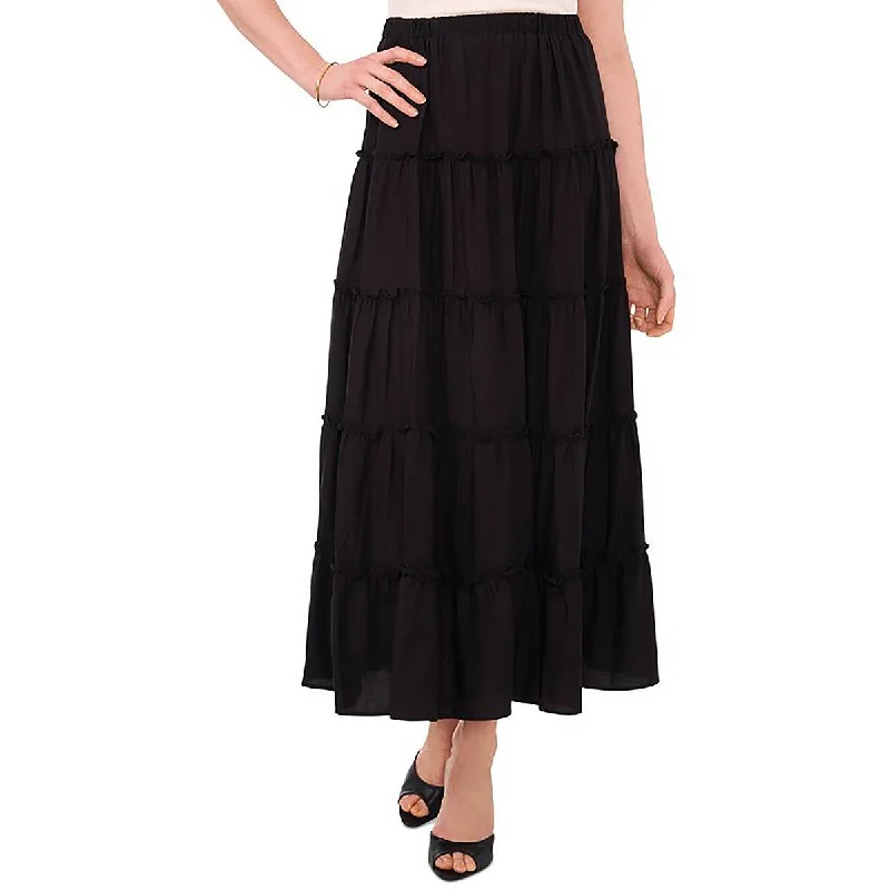 Womens Tiered Ruffled Maxi Skirt