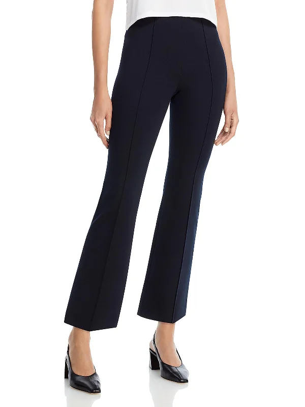 Womens Pintuck Cropped Flared Pants