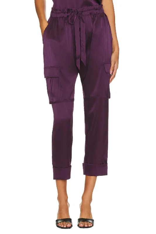 Carmen Cargo Pant In Eggplant