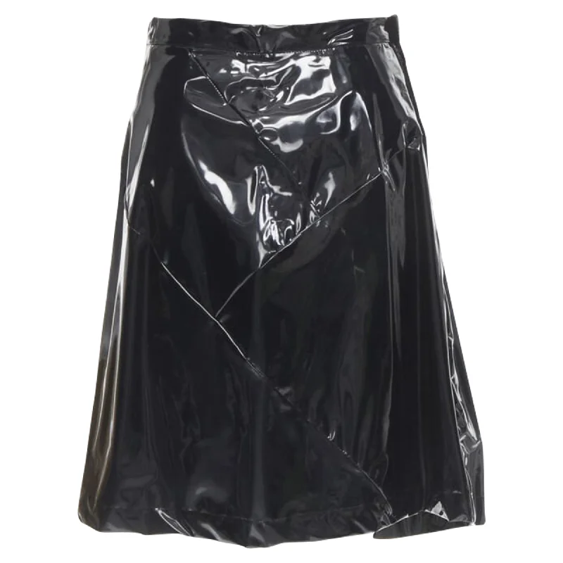 Comme Des Garcons vinyl plastic bias cut A-line skirt