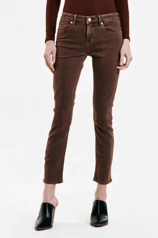 Blair Rootbeer Straight Ankle Jean In Brown