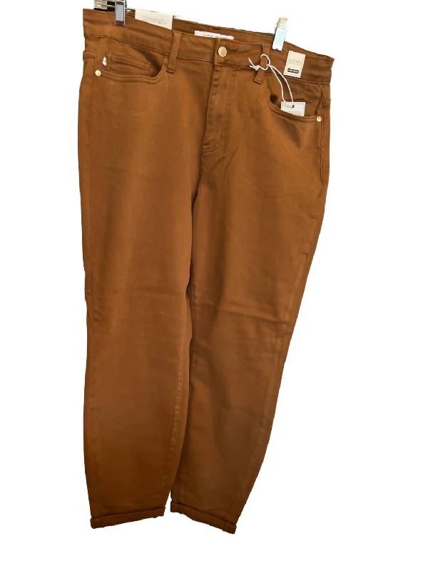 Women's High Waist Jeans In Brown