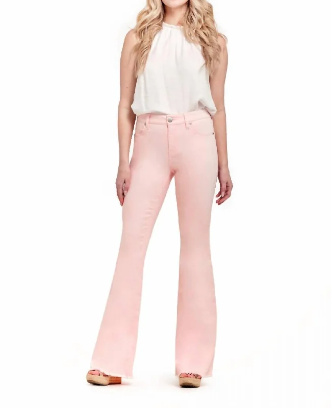 34" Mid-Rise Flare Jeans Blush