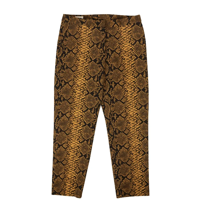 Gold Snake Print High Rise Wool Pants