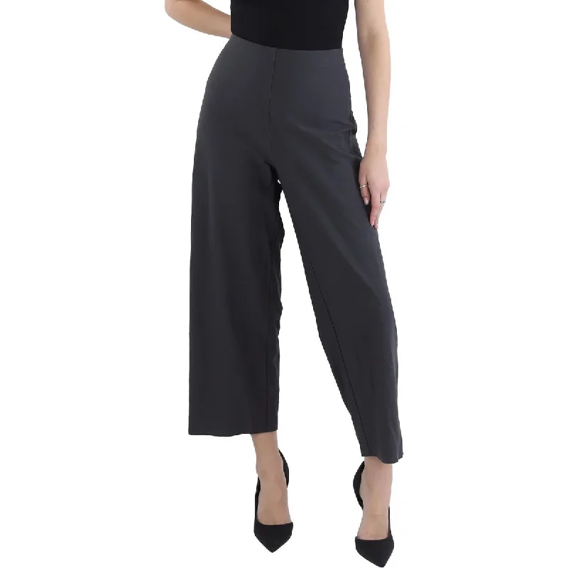 Womens Solid Pull On Straight Leg Pants