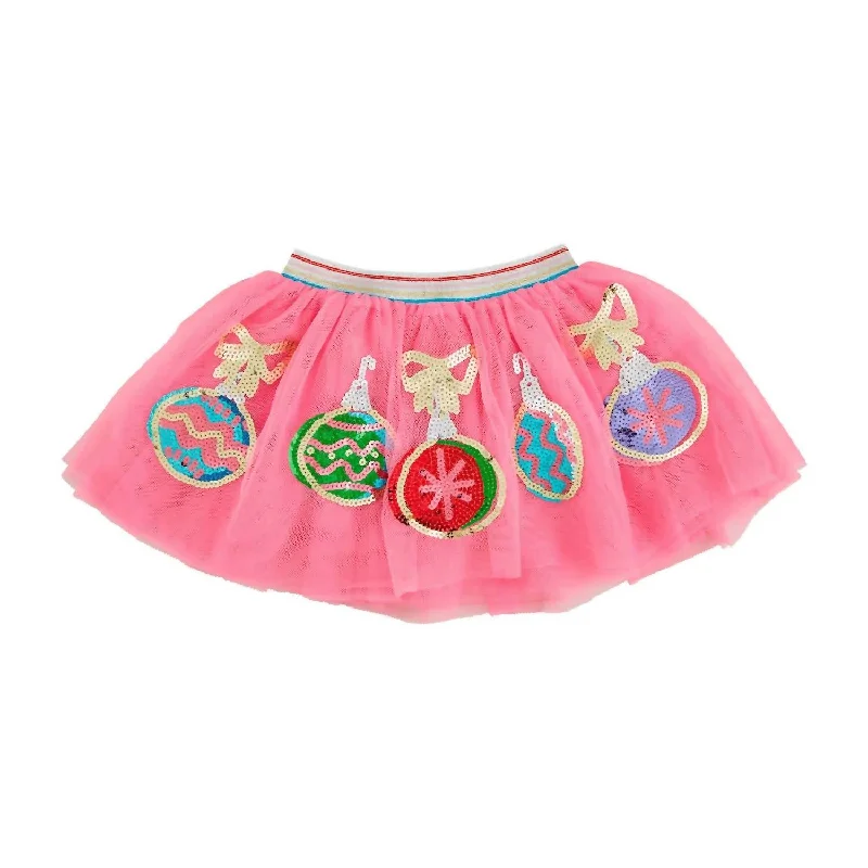 Girl's Christmas Sequin Tutu Skirt In Pink