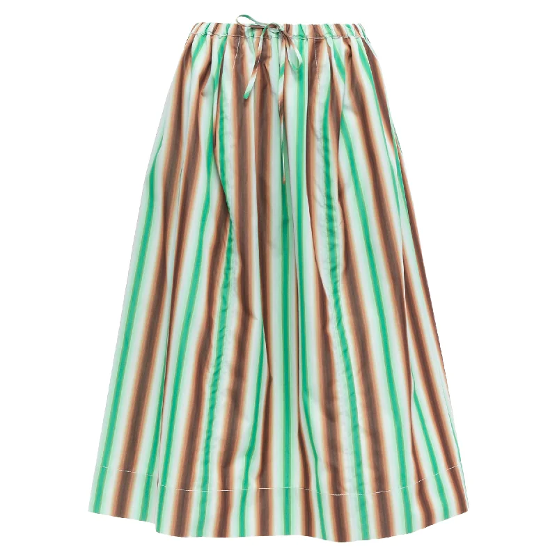 Marni graphic striped cotton midi parachute skirt