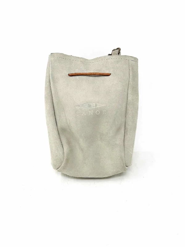 Gray Solid Suede AS IS Designer Crossbody Purse