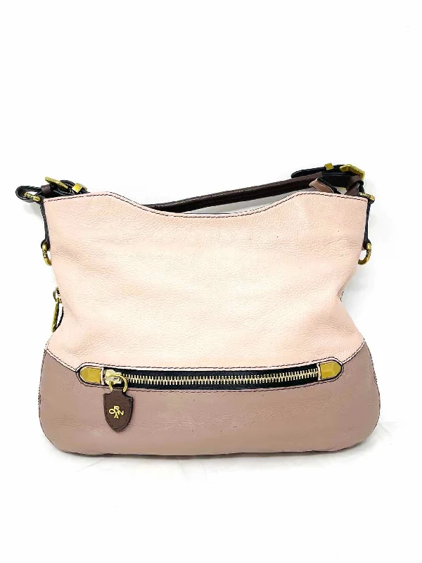 Pink/Taupe Hobo Colorblock Leather W/ BAG! Designer Purse