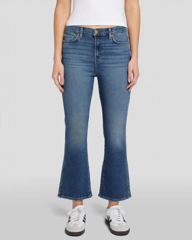 High Waist Slim Kick Jeans In Sea Level