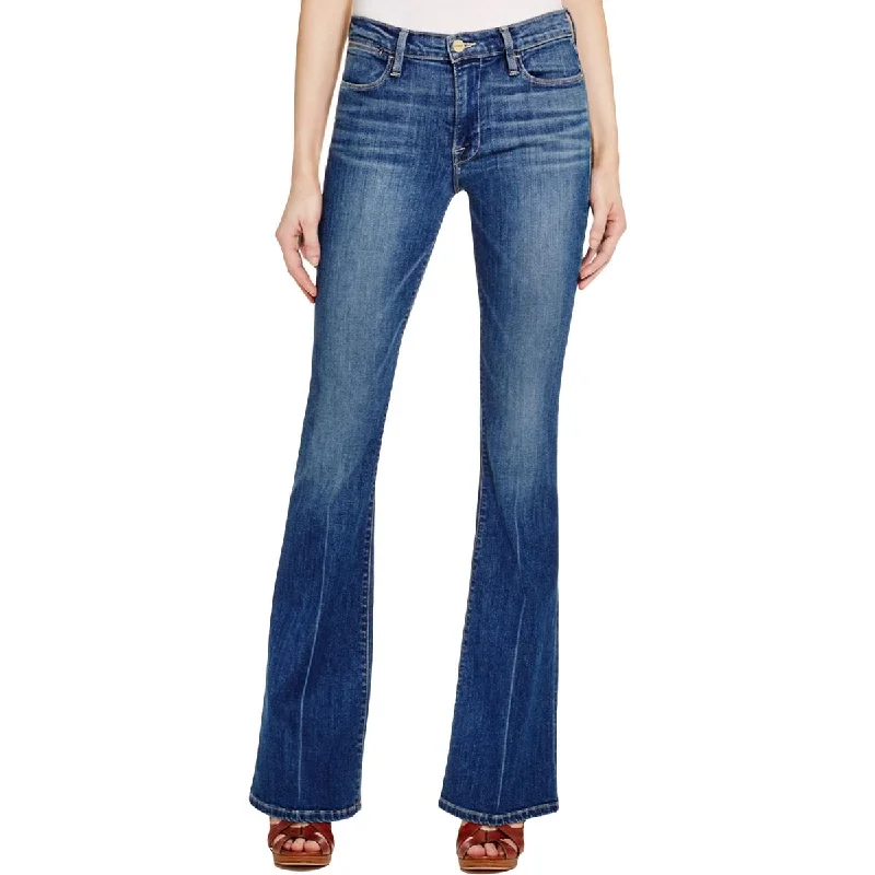 Le High Womens Mid-Rise Stretch Flare Jeans