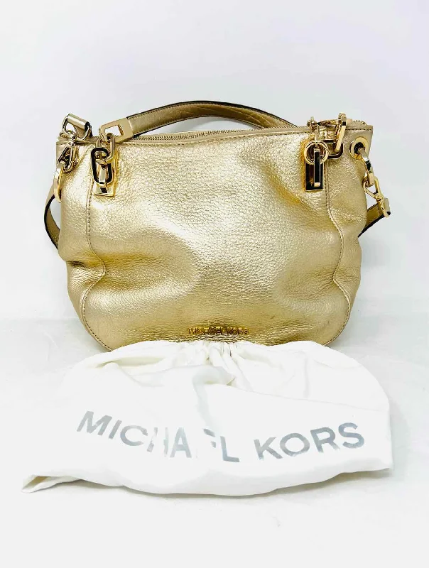 Michael Michael Kors Gold Pebbled Leather W/ DUST BAG Designer Purse