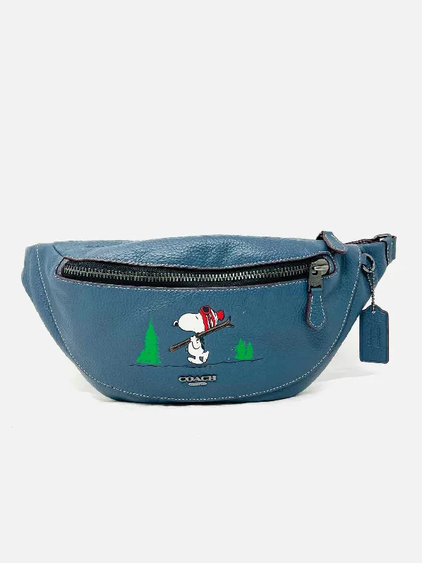 Coach Bl/Wh/Rd Print Leather NEW Designer Fanny Pack