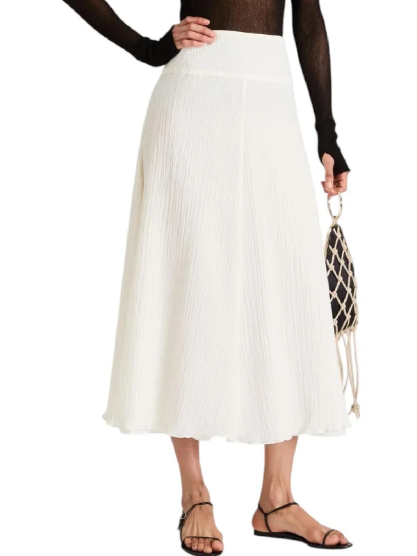 Parchment Textured Skirt In Off White